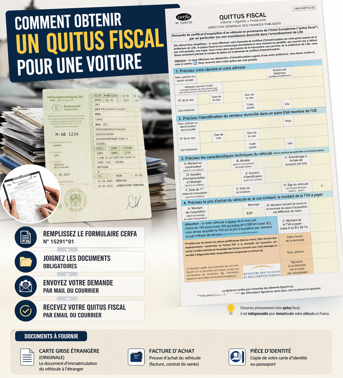 Quitus fiscal véhicule importé : guide complet 2026